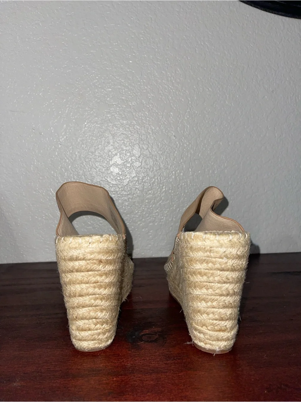 Kenneth Cole Neutral Tan Espadrille Wedge Sandals